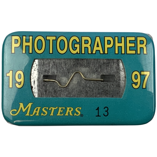 1997 Masters Tournament Official Photographer Media Badge Number 13 Tiger Win!