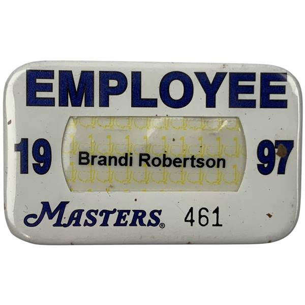 1997 Masters Tournament Series Metal Employee Badge Tiger Win #1
