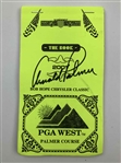 Arnold Palmer's 71 at 71! 2001 Bob Hope Chrysler Classic Tournament Used & Signed Bib, Ball, Glove, Yardage Book & Pin Sheet - Last to Shoot Age on Tour JSA ALOA