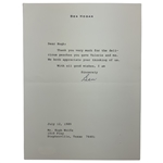 Hogan, Ben. Typed Letter Signed (TLS) July 12, 1989. JSA #CH21254