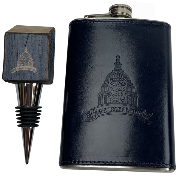Congressional Country Club Flask & Bottle Stopper - New & Unused