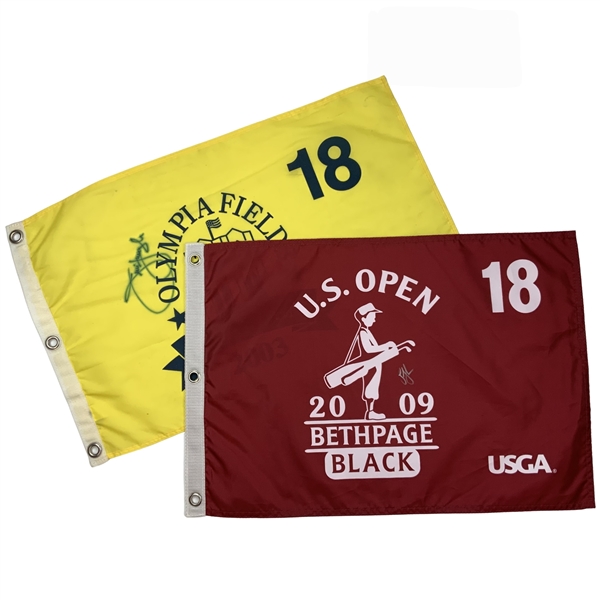 Furyk & Glover Signed US Open Flags JSA ALOA