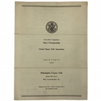 1939 Philadelphia C.C. US Open Championship USGA Official Entry Form - Byron Nelson win!