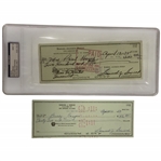 Two Sam Snead Signed Personal Checks Including One to Billy Casper and One PSA DNA Mint 9 JSA ALOA