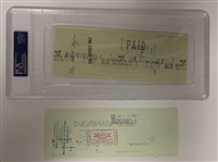 Two Sam Snead Signed Personal Checks Including One to Billy Casper and One PSA DNA Mint 9 JSA ALOA