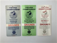 (7) 1989 PGA Championship Kemper Lakes Tickets w/ Multi-Signed Monday - Payne 1st Major JSA ALOA