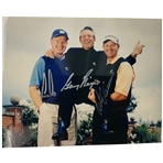 South African Golf Legends Ernie Els Gary Player and Retief Goosen Triple Signed Color Photograph JSA ALOA