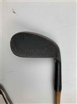 Set of Eight Antique Hickory Shaft Golf Clubs Including Banner and Burke Maker Marks