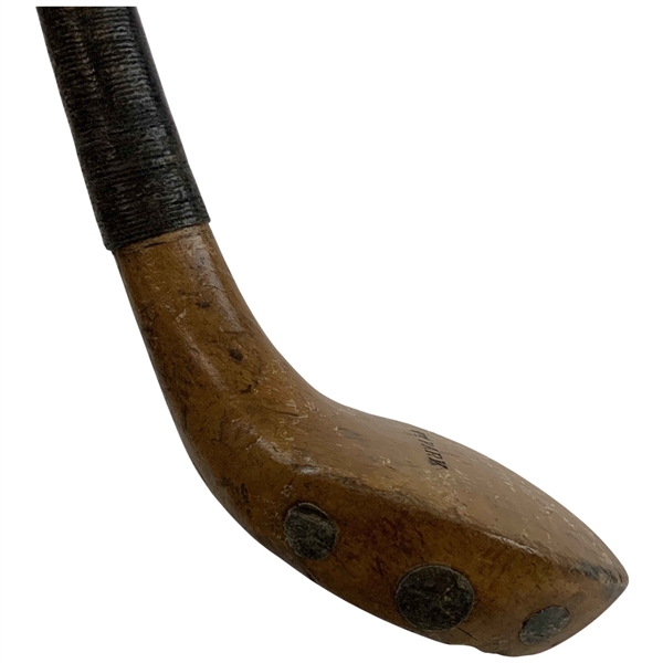 Antique Willie Park Spliced-Neck Long-Nosed Wood Golf Club