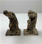 A Pair of Weidlich Brothers Silvered Metal Golfer Bookends, Model 4192