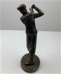 Vintage Cast Metal Golfer Sculpture with Bronze Patina
