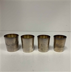 A Set of Meriden Silver-Plated Art Deco Cocktail Items with Golfing Decoration