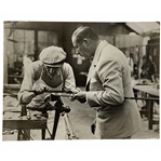 Walter Hagen Working on Club in Workshop Original Gelatin Photo by Photographer Gordon M. Smith