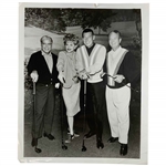1964 Jimmy Demaret I Love Lucy Show Cameo Silver Gelatin Press Photograph w/ Lucille Ball, Gary Morton & Bo Wininger 
