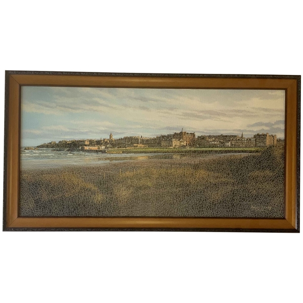 Graham Isom, St. Andrews Golf Course and Coastal Skyline with Craquelure Finish