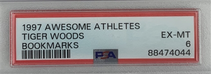 1997 Awesome Athletes Tiger Woods Bookmark PSA 6 EX-MT