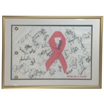 Donald Trump & LPGA Legends Signed Rally For A Cure Charity Golf Pin Flag - Framed JSA ALOA