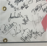 Donald Trump & LPGA Legends Signed Rally For A Cure Charity Golf Pin Flag - Framed JSA ALOA