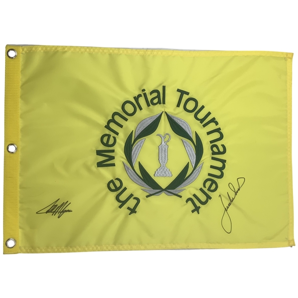 Jordan Spieth & Collin Morikawa Signed Memorial Tournament Flag JSA ALOA