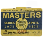 Tommy Aaron Signed 1973 Masters Tournament SERIES Badge #23293 JSA ALOA