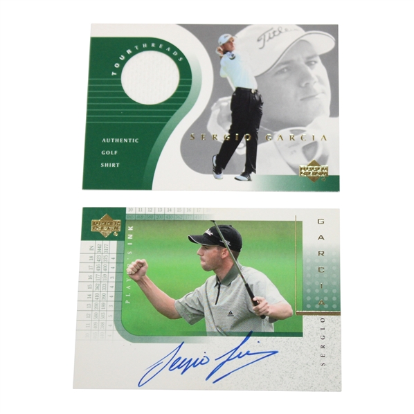 Sergio Garcia Signed 2001 Upper Deck Players Ink Card w/2001 UD Tour Threads Card