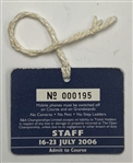 2006 Open Championship at Royal Liverpool Staff Badge - Tiger Woods Win
