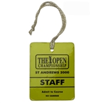 2000 Open Championship at St. Andrews Staff Badge - Tiger Woods Grand Slam