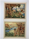 Walter R. Duff, A Set of Six Perils of Early Golf Color Lithographic Prints, 1925 (Signed)