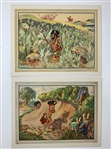 Walter R. Duff, A Set of Six Perils of Early Golf Color Lithographic Prints, 1925 (Signed)
