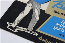 1950’s Ben Hogan Slacks & Shirts Cardboard Fold Out Standup Counter Promotional Ad Display