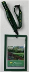Two 2026 Masters Tournament Commemorative Items Including Embroidered Pin Flag and Spectator Badge