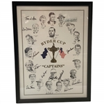 Nicklaus, Palmer, Nelson & Eleven (11) US Ryder Cup Captains Print - Framed JSA ALOA