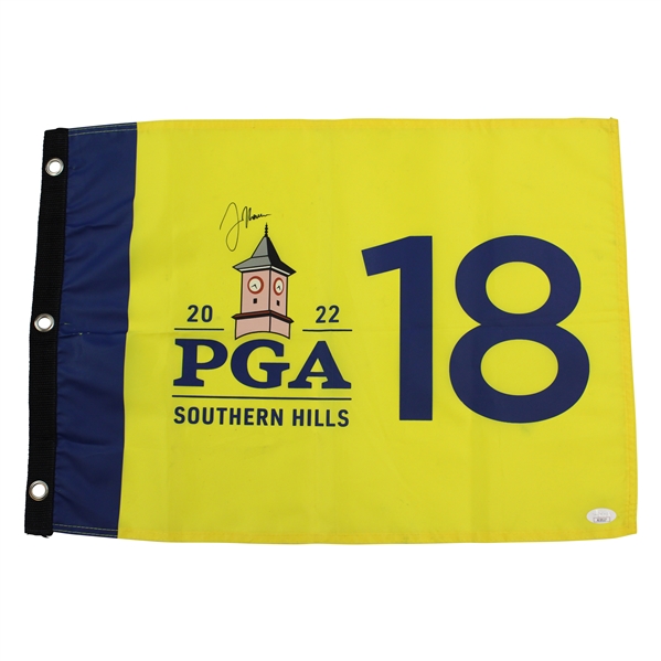 Justin Thomas Signed 2022 PGA at Southern Hills Screen Flag JSA #AJ28227