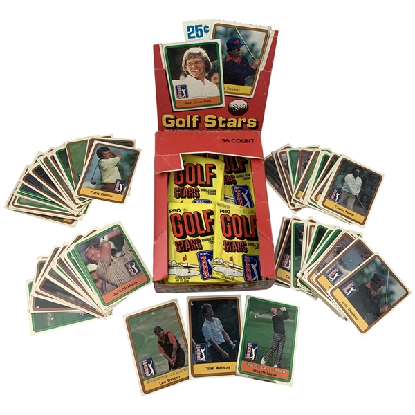 1981 Donruss Golf Box w/ Nineteen Unopened Wax Packs & Cards - Jack Rookie?