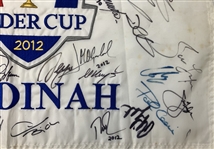 Both Team Signed 2012 Ryder Cup Medinah Country Club Flag JSA ALOA