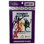 3 Master Champs Signed 2018 Drive Chip & Putt National Augusta National Ticket JSA ALOA