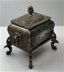 10th Hassan II Trophy of Golf Silver-Plated Footed Ornate Player Gift Jewelry Box