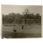 1929 US Amateur Bobby Jones putting 18th Hole Winged Foot Orignal Underwood & Underwood Photo