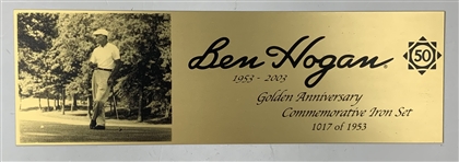 Ben Hogan Golden Anniversary Ltd Ed Iron Set Number 1017 of 1953 in Display w/ Photo & Nameplate