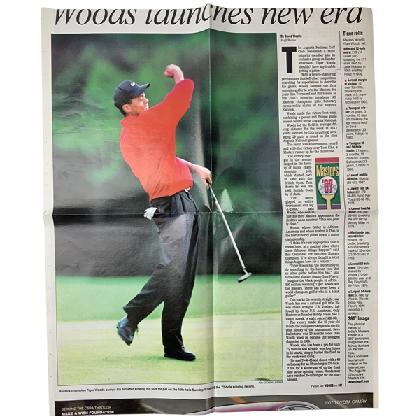 Two Augusta Chronicle Masters Victory Special Sections Tiger Woods 1997 and Phil Mickelson 2004