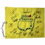 Scotty Scheffler & 15 Champs Signed 2026 Masters Tournament Embroidered Flag JSA ALOA