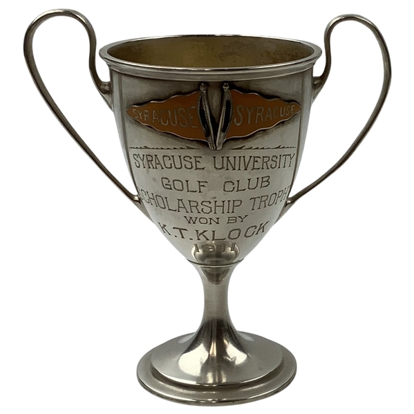 1911 Syracuse University Gorham Sterling Silver Enameled Golf Trophy