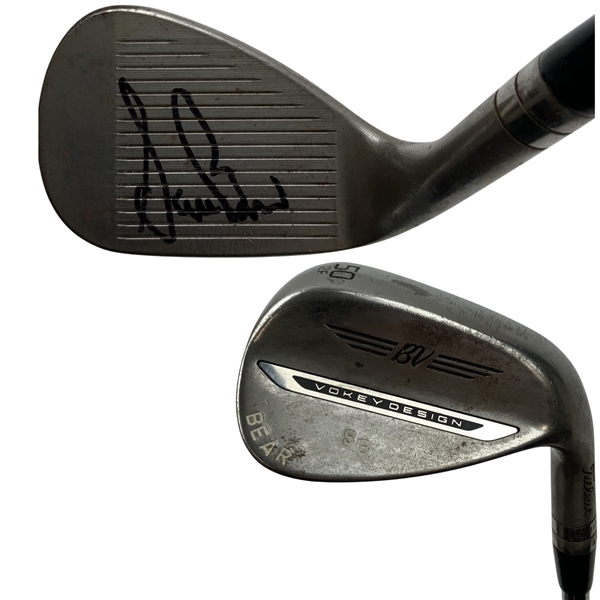 Sam Burns Signed Tournament Used Custom Stamped SB Bear Titleist Vokey Design SM7 50 Degree Gap Wedge JSA ALOA