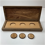 A Limited Edition Masters Tournament Amen Corner Wooden Ball Marker Set in Engraved Presentation Box