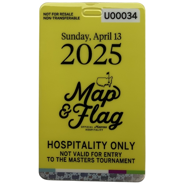 2025 Masters Map & Flag Unused Badge - Rory Grand Slam! 