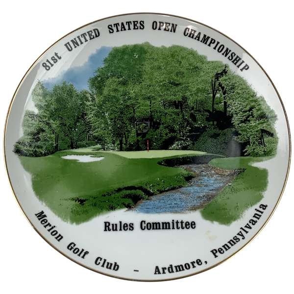 1981 United States Open Championship Rules Merion Committee Porcelain Plate - Ltd. Ed.