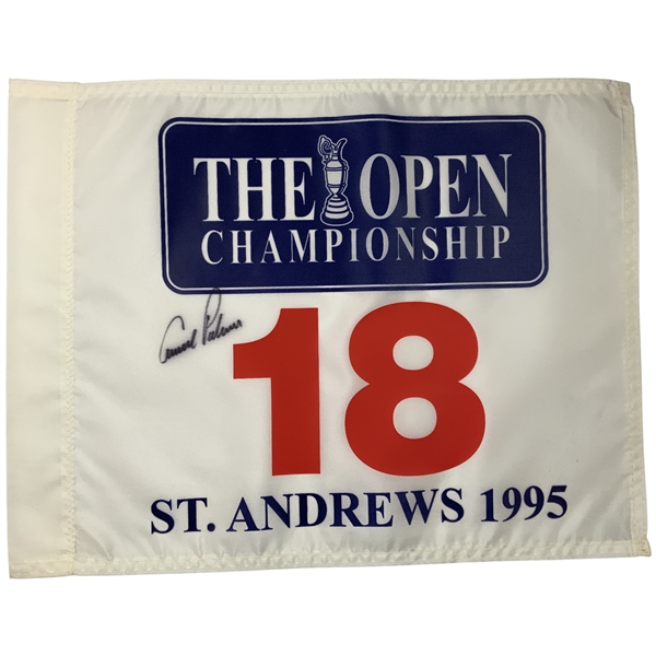 Arnold Palmer Signed 1995 The Open Championship St. Andrews Flag - Final Open JSA ALOA
