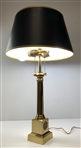 Professional Golfers' Association of America Polished Brass Table Lamp with Black Shade