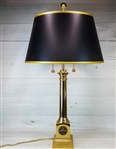Professional Golfers' Association of America Polished Brass Table Lamp with Black Shade