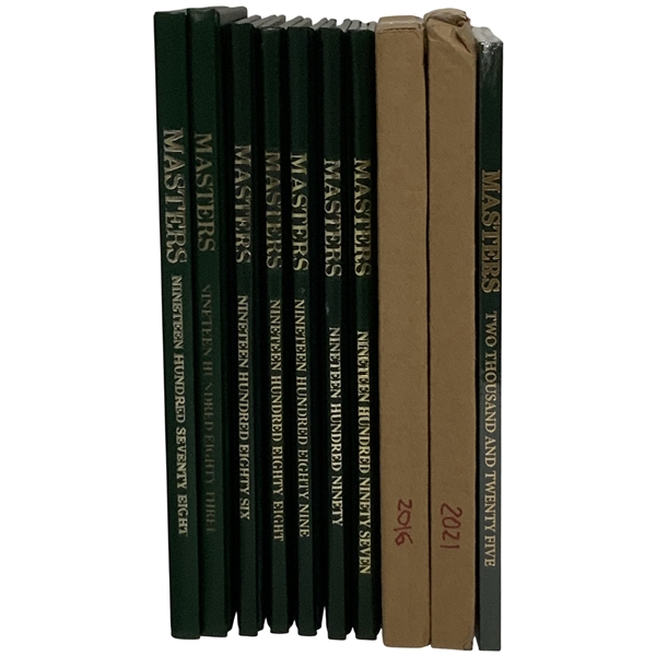 A Collection of 10 Augusta National Golf Club Masters Tournament Annual Yearbooks